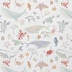 Popeline Animais Marinhos - Branco