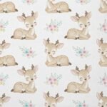 Popeline Bamby e Flores- Branco