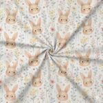 Popeline Coelhinho e Flores - Branco - Image 2