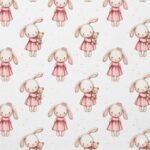 Popeline Coelhinho e Ursinho - Branco