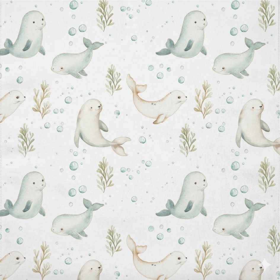 Tecido Popeline Focas a Violet Fabrics