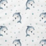 Popeline Golfinhos - Branco