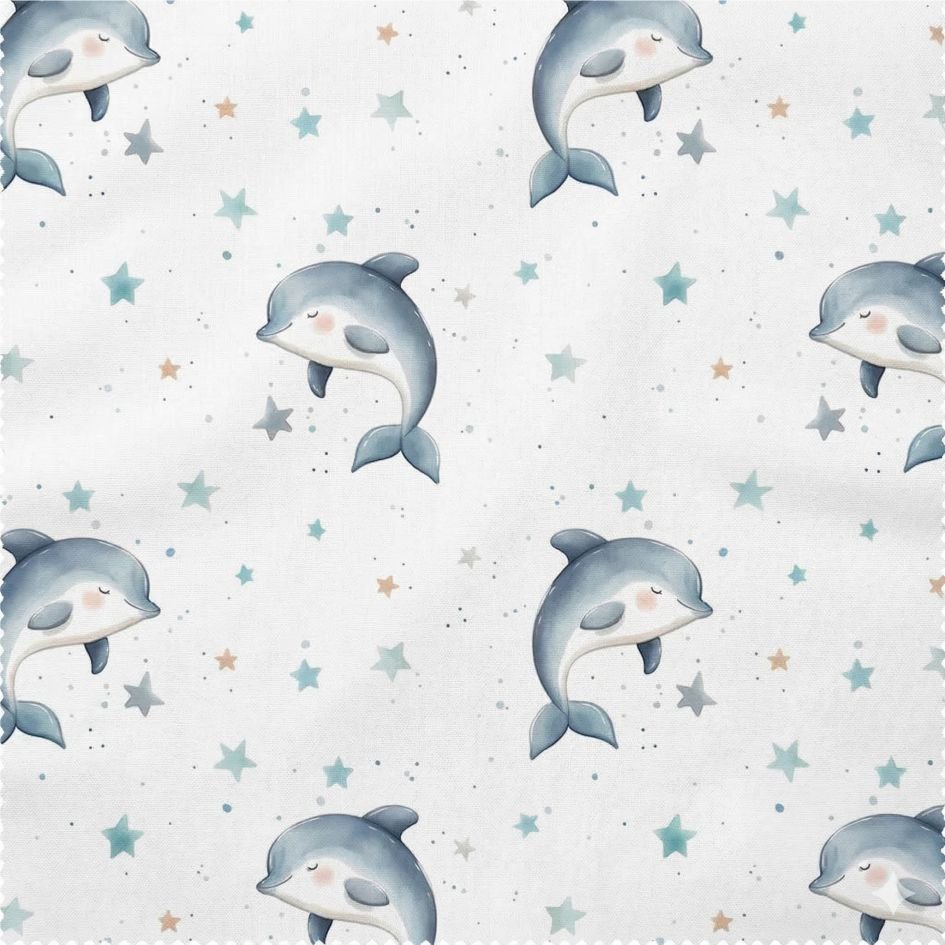 Tecido Popeline Golfinhos d Violet Fabrics