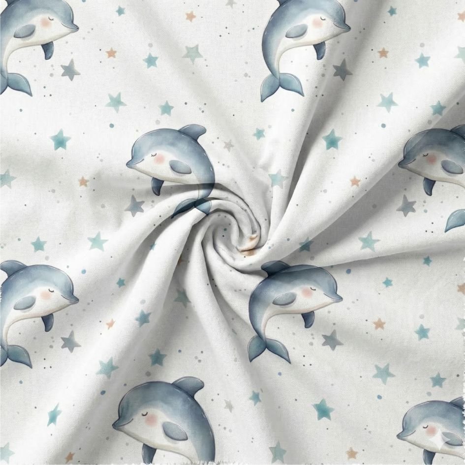 Tecido Popeline Golfinhosa Violet Fabrics