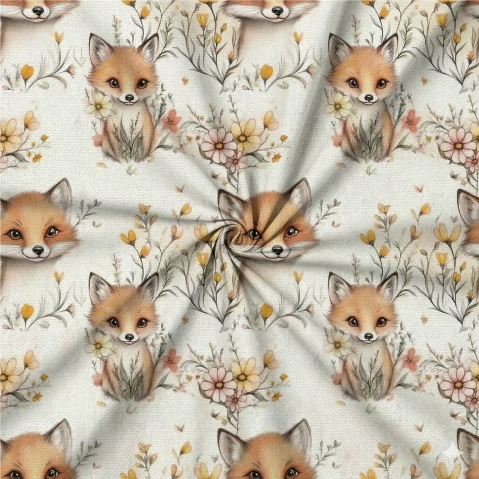 Tecido Popeline Rapozinha a Violet Fabrics