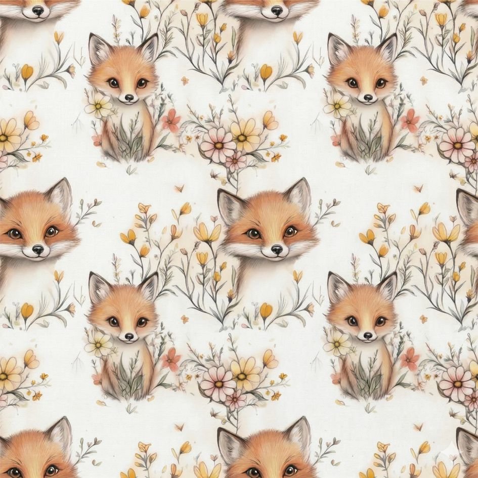 Tecido Popeline Rapozinha b Violet Fabrics