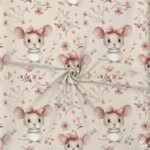 Popeline Ratinha e Flores - Rosa - Image 2