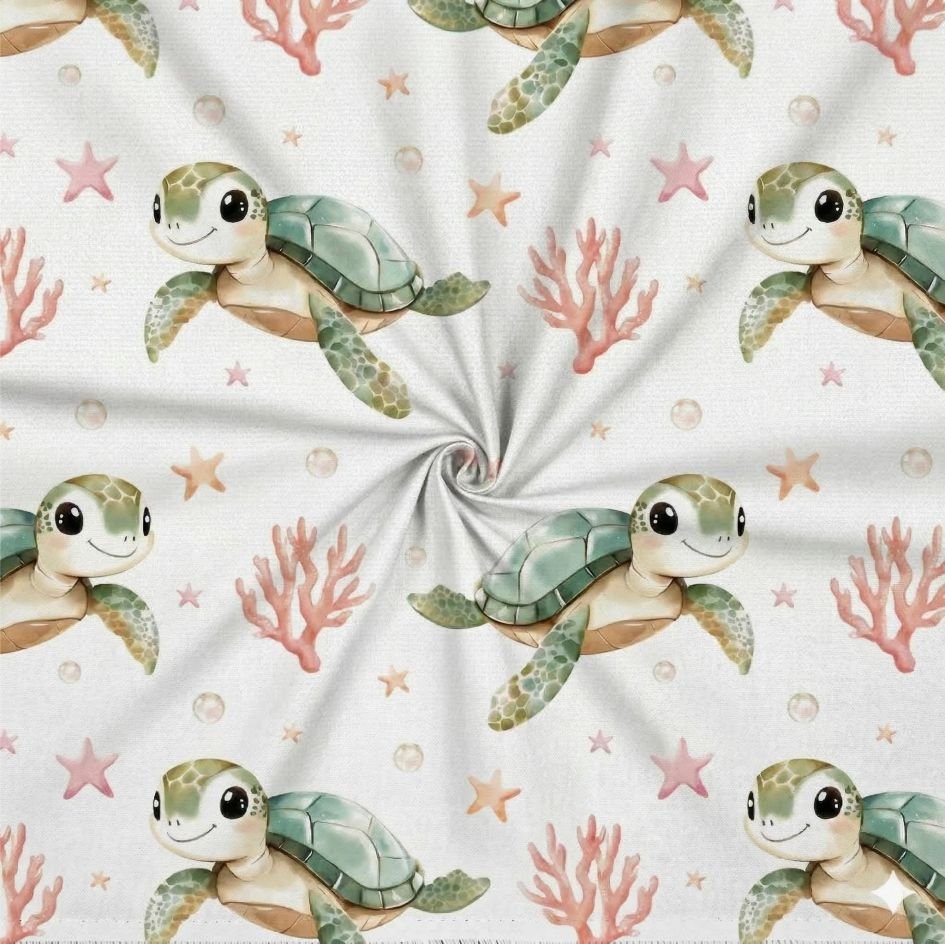 Tecido Popeline Tartarugas Violet Fabrics