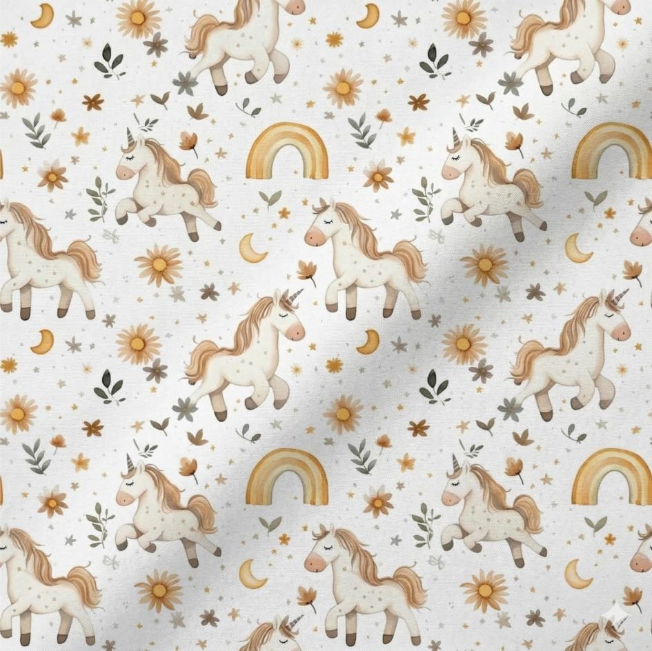 Tecido Popeline Unicornio b Violet Fabrics