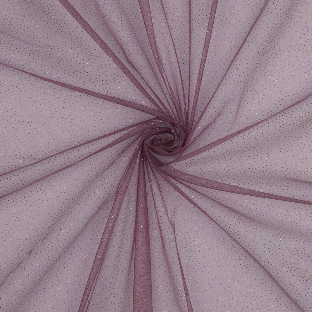 Tecido Tule Glitter Lilas Dourado Violet Fabrics