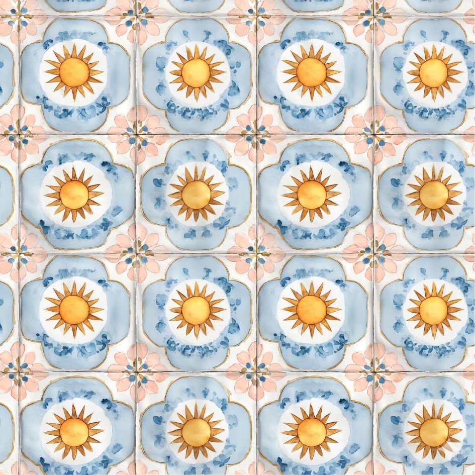 Tecido Lycra Azulejo Sol Violet Fabrics