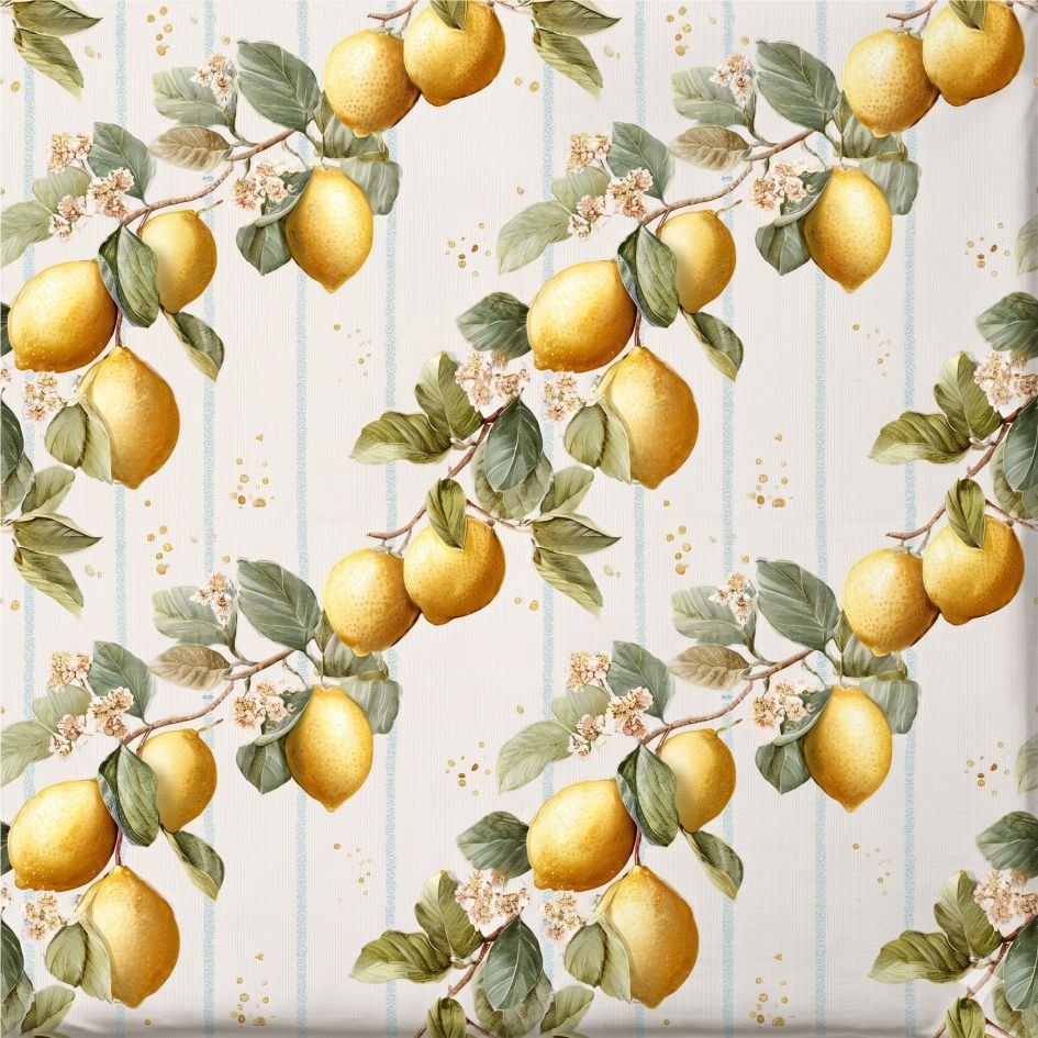 Tecido Lycra Limoes e Riscas Diagonal Violet Fabrics