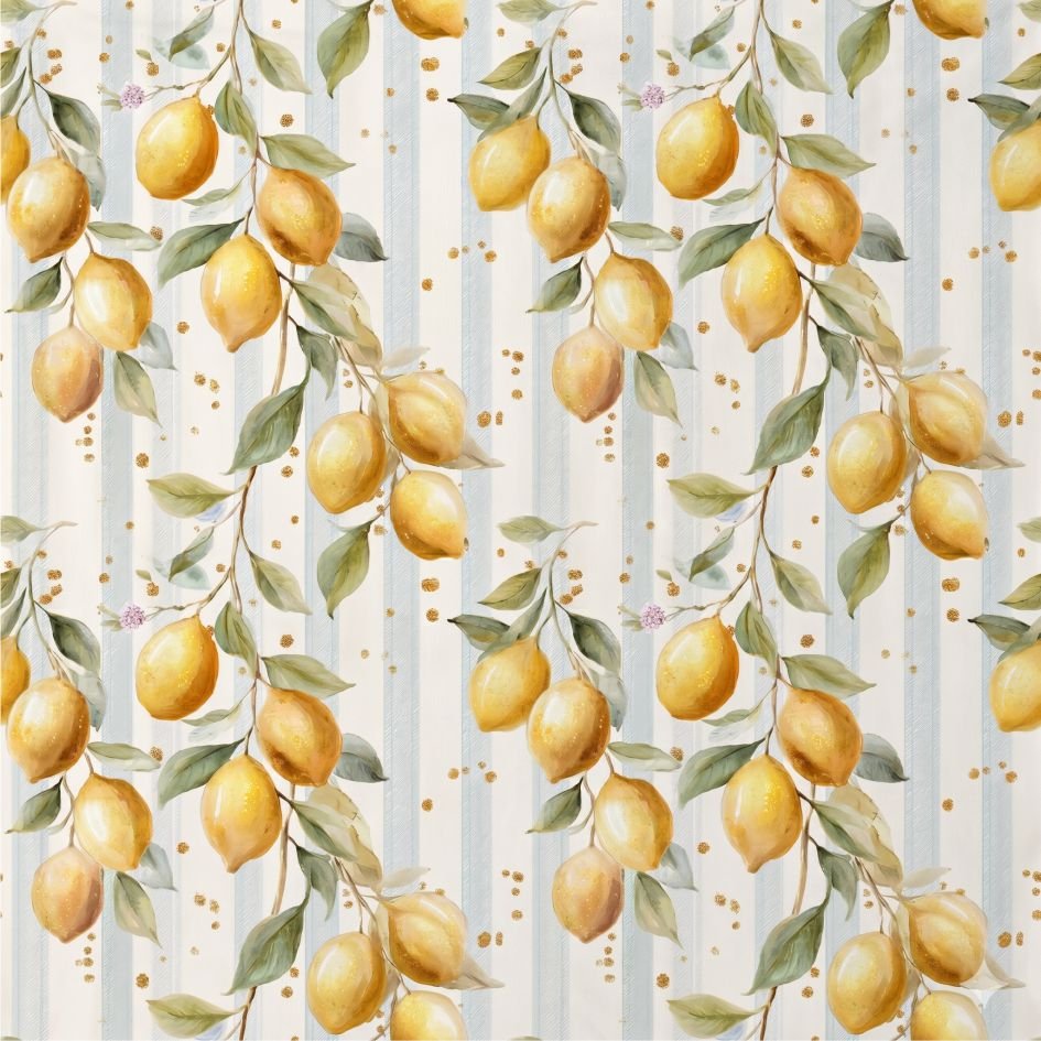 Tecido Lycra Limoes e Riscas a Violet Fabrics