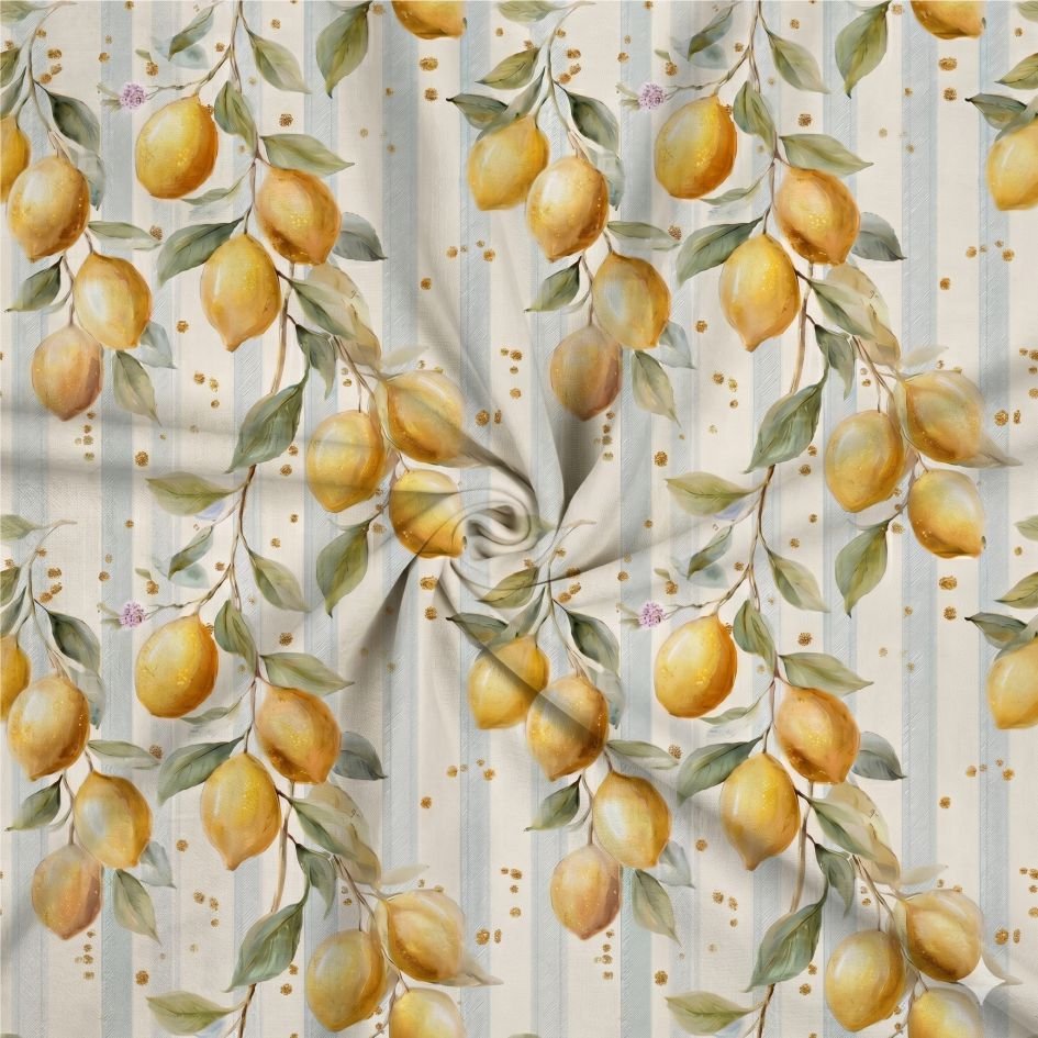 Tecido Lycra Limoes e Riscas b Violet Fabrics