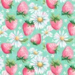 Lycra Estampada Morangos e Malmequeres