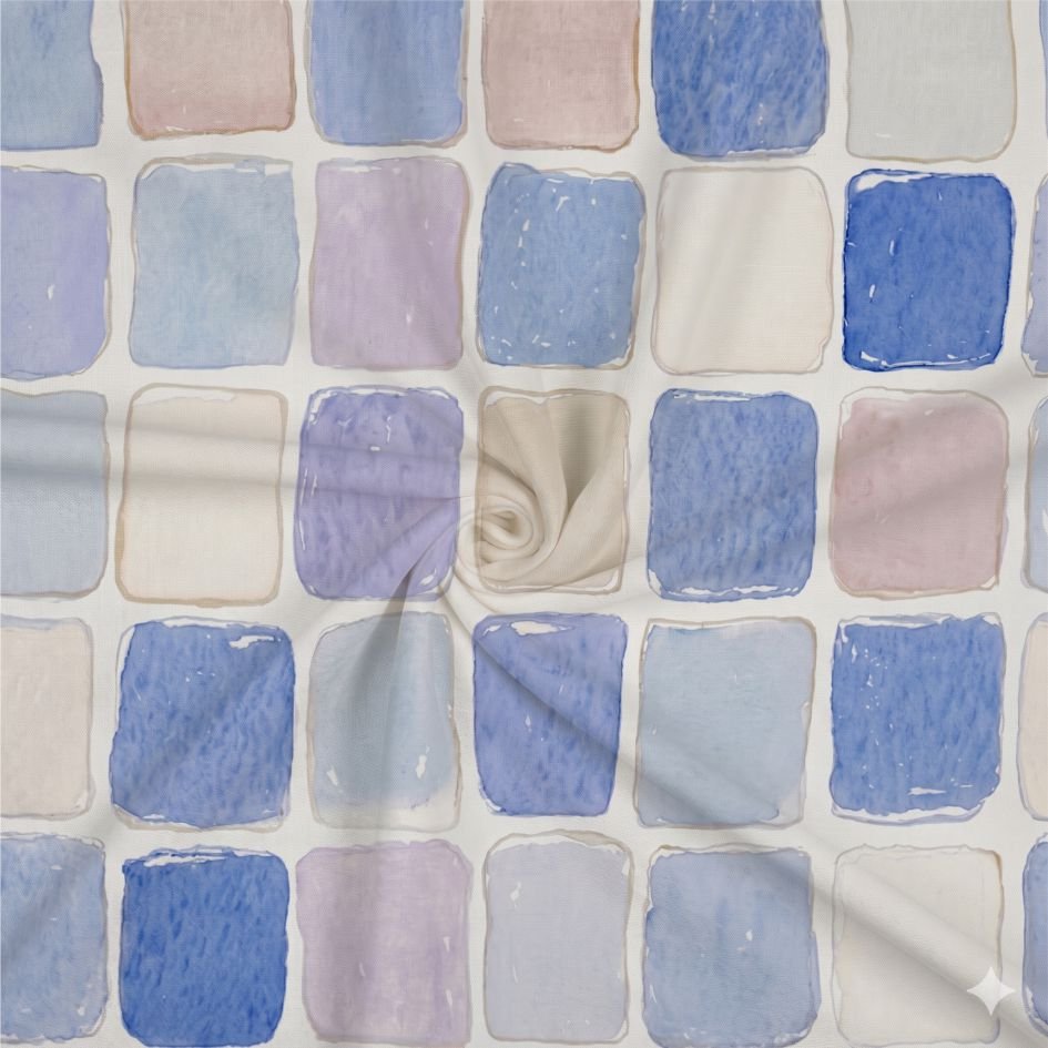 Tecido Lycra Quadrados b Violet Fabrics