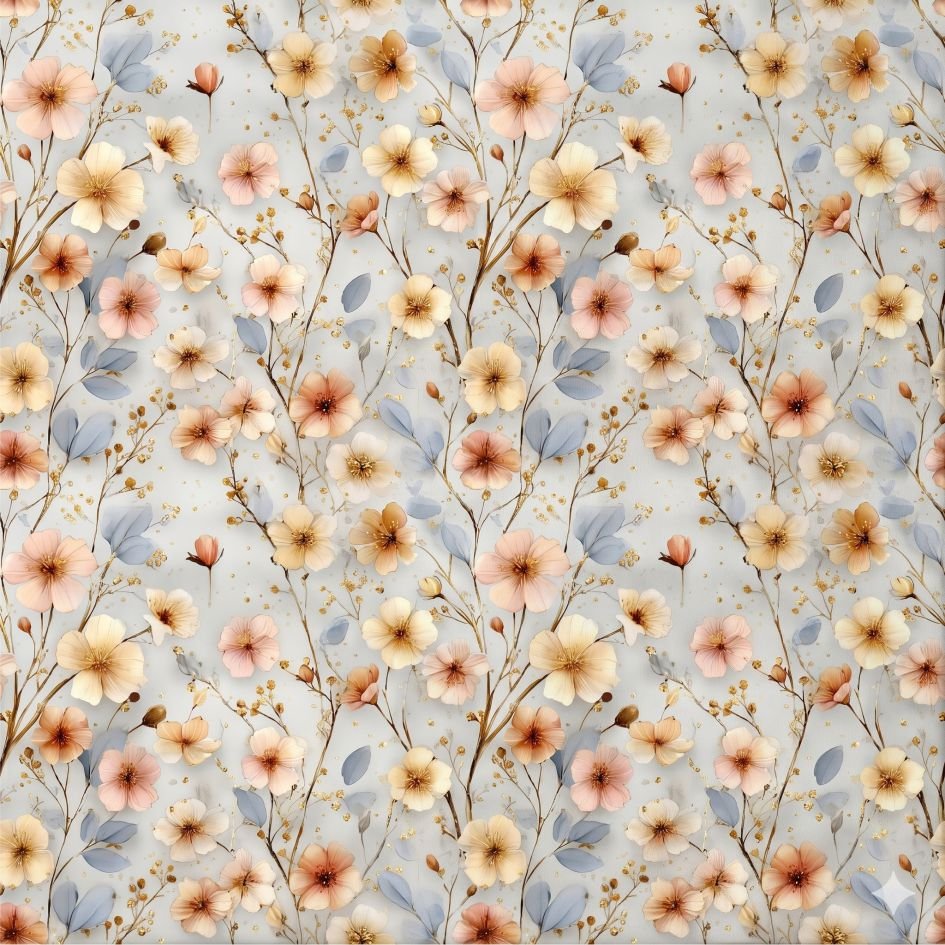 Tecido Lycra Ramos de Flores b Violet Fabrics