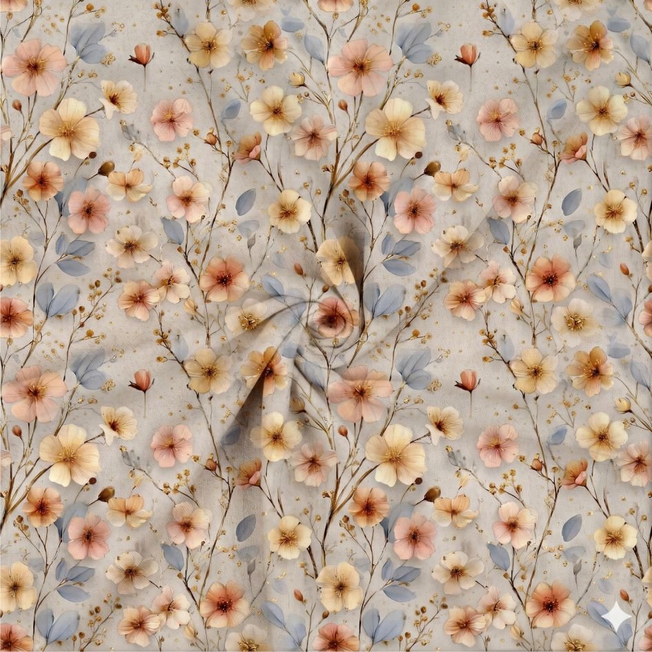 Tecido Lycra Ramos de Flores Violet Fabrics