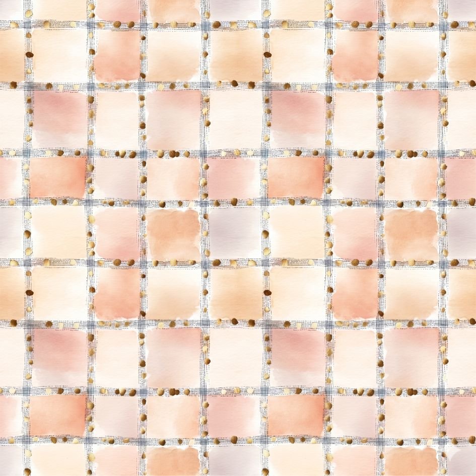 Tecido Lycra Xadrez Pinta Gold a Violet Fabrics