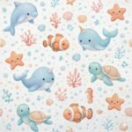 Tecido Nylon Impermeável Animais Marinhos - Branco - Image 2