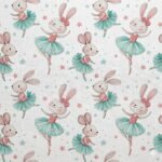 Tecido Nylon Impermeável Coelhinha Bailarina - Branco - Image 2