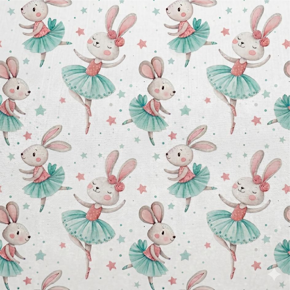 Tecido Nylon Impermiavel Coelhinha Bailarina a Violet Fabrics