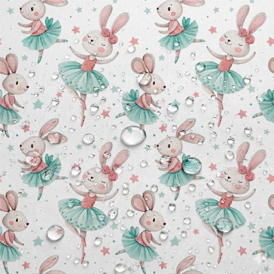 Tecido Nylon Impermiavel Coelhinha Bailarina b Violet Fabrics