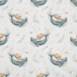 Popeline Baleia e Ursinho - Branco