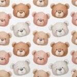 Popeline Cabeças de Ursinho - Branco