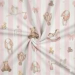 Popeline Riscas Brinquedos - Branco/Rosa - Image 2