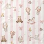 Popeline Riscas Brinquedos - Branco/Rosa