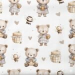 Popeline Ursinhos e Abelhinha - Branco