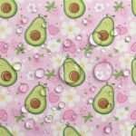 Tecido Nylon Impermeável Abacate Corações - Rosa