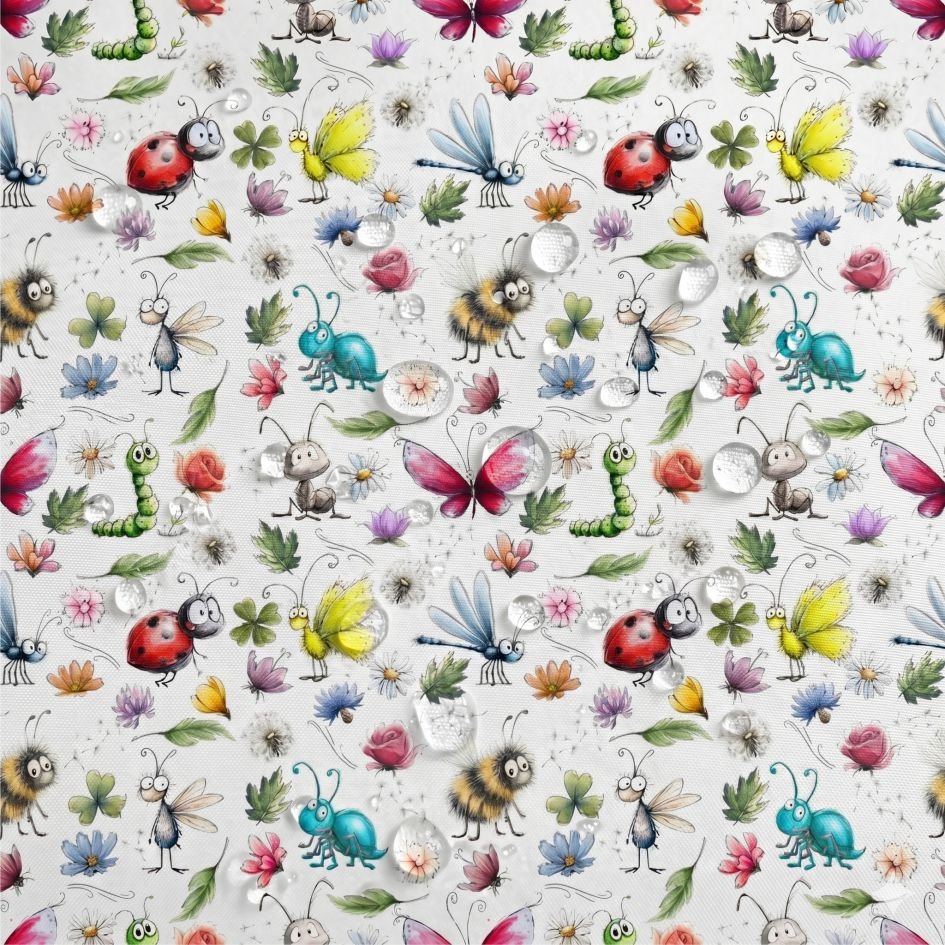 Tecido Tecido Nylon Impermeavel Insectos Violet Fabrics