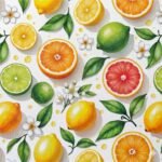 Tecido Nylon Impermeável Limões Flores - Branco - Image 2