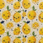 Tecido Nylon Impermeável Limões - Bege