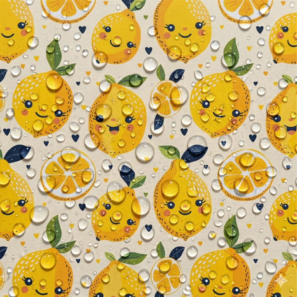 Tecido Tecido Nylon Impermeavel Limoes Sorridentes a Violet Fabrics