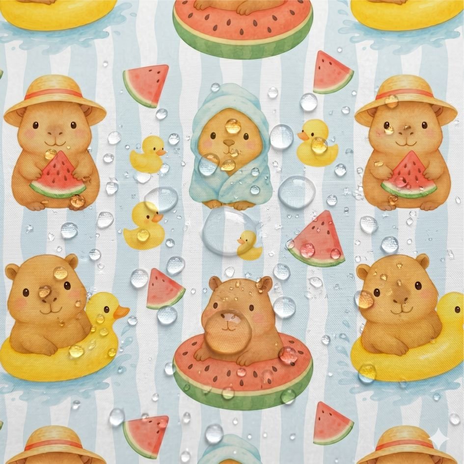 Tecido Tecido Nylon Impermeavel Riscas Capivara d Violet Fabrics