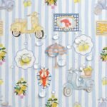 Tecido Nylon Impermeável Scooter Riscas - Azul