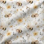 Tecido Nylon Impermiavel Abelhas - Branco