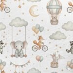 Tecido Nylon Impermeável Animais - Branco - Image 2