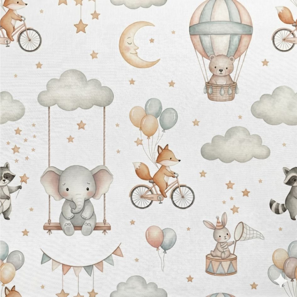 Tecido Tecido Nylon Impermiavel Animais e Sonhos a Violet Fabrics