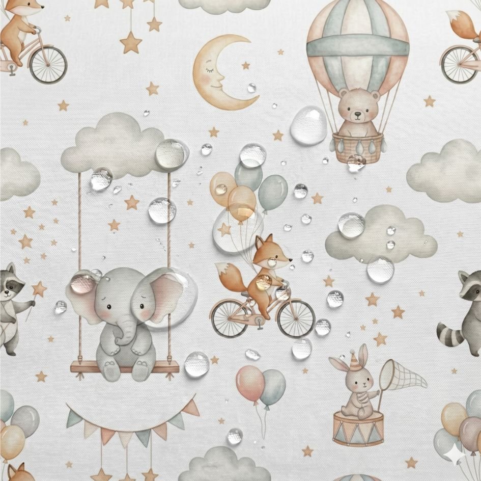 Tecido Tecido Nylon Impermiavel Animais e Sonhos Violet Fabrics