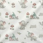 Tecido Nylon Impermiavel Elefantes - Branco - Image 2