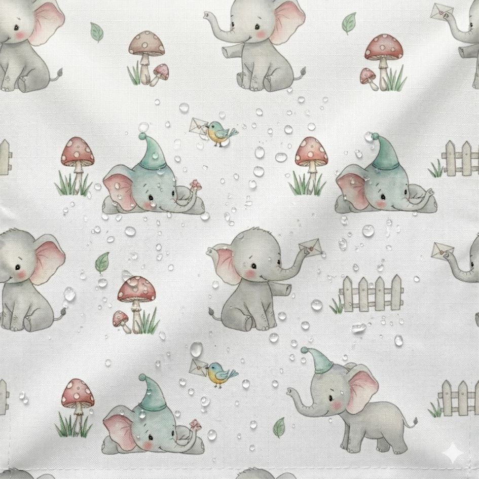 Tecido Tecido Nylon Impermiavel Elefantes b Violet Fabrics