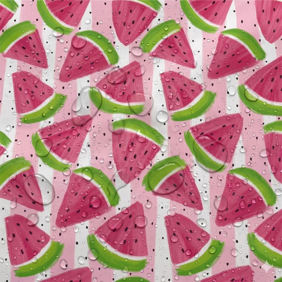 Tecido Tecido Nylon Impermiavel Melancia Branco Rosa Violet Fabrics