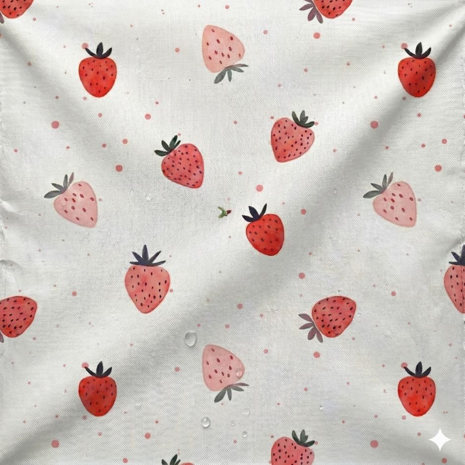 Tecido Tecido Nylon Impermiavel Morangos a d Violet Fabrics