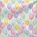 Tecido Nylon Impermeável Tulipas - Branco