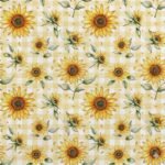 Tecido Nylon Impermeável Girassóis - Branco - Image 2