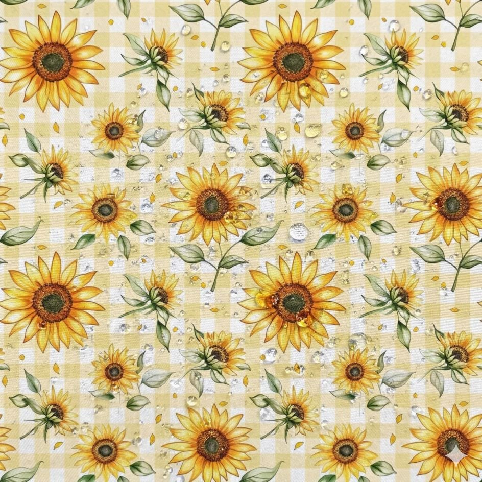 Tecido Tecido Nylon Impermiavel Xadrez Girassois Violet Fabrics